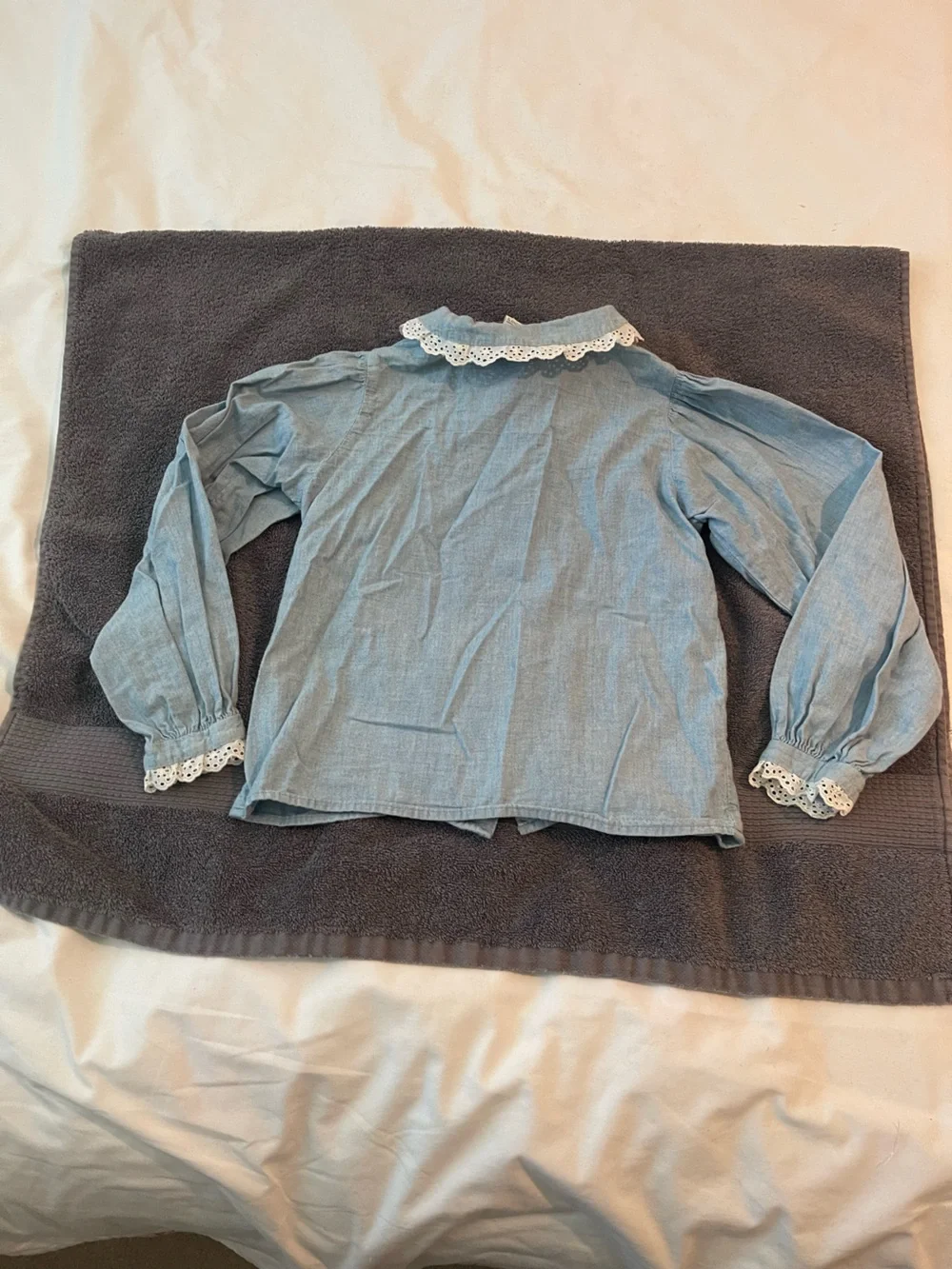 Blue OshKosh Lace-Collar Kids Shirt Jacket